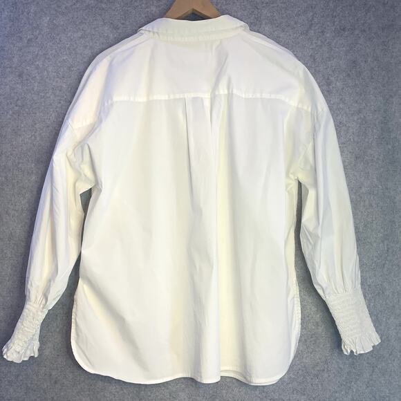 Pure Collection Long Sleeve White Cotton Pullover Blouse, Women's Size 14/16 - Picture 12 of 14